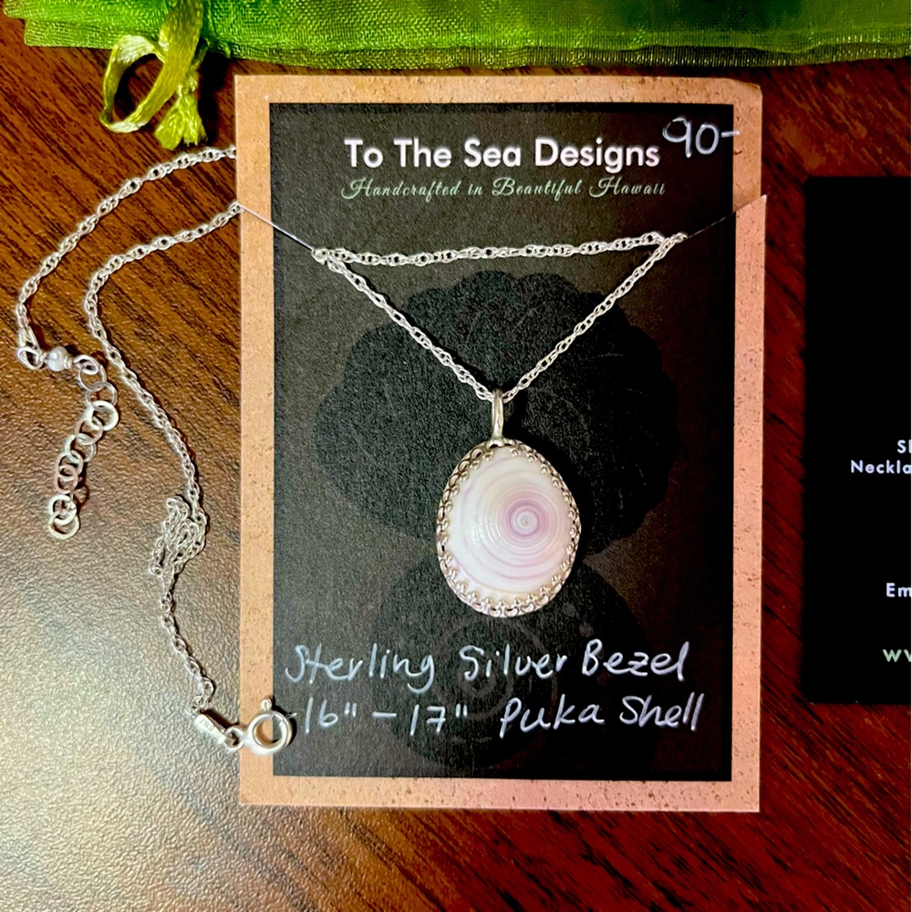 NWT Hawaii Seashell 925 Silver necklace To the Sea Design